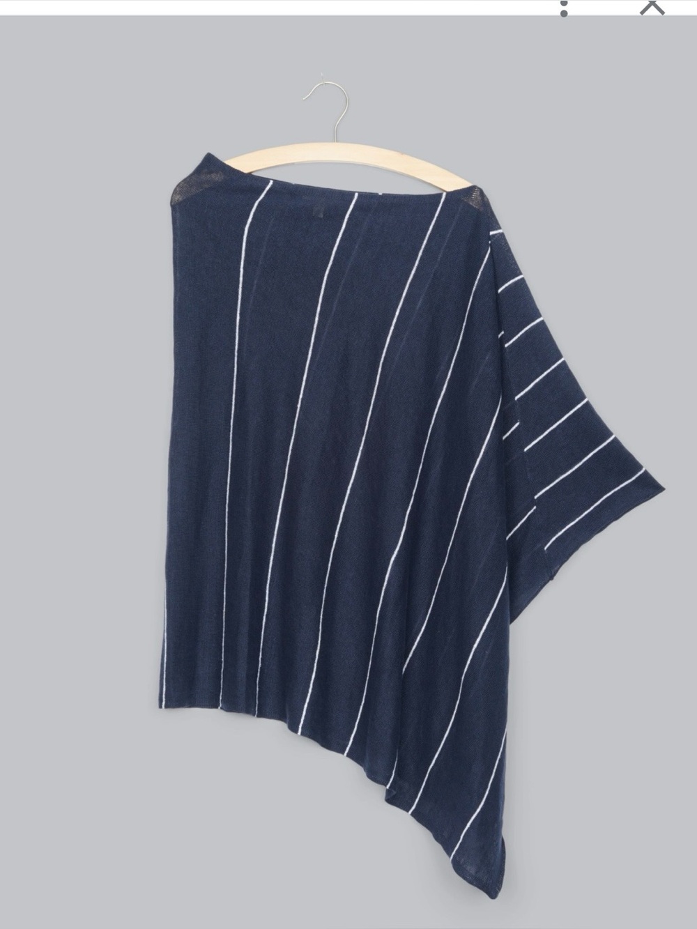 Eileen Fisher Navy Open-Knit Draped Wrap NWOT OS